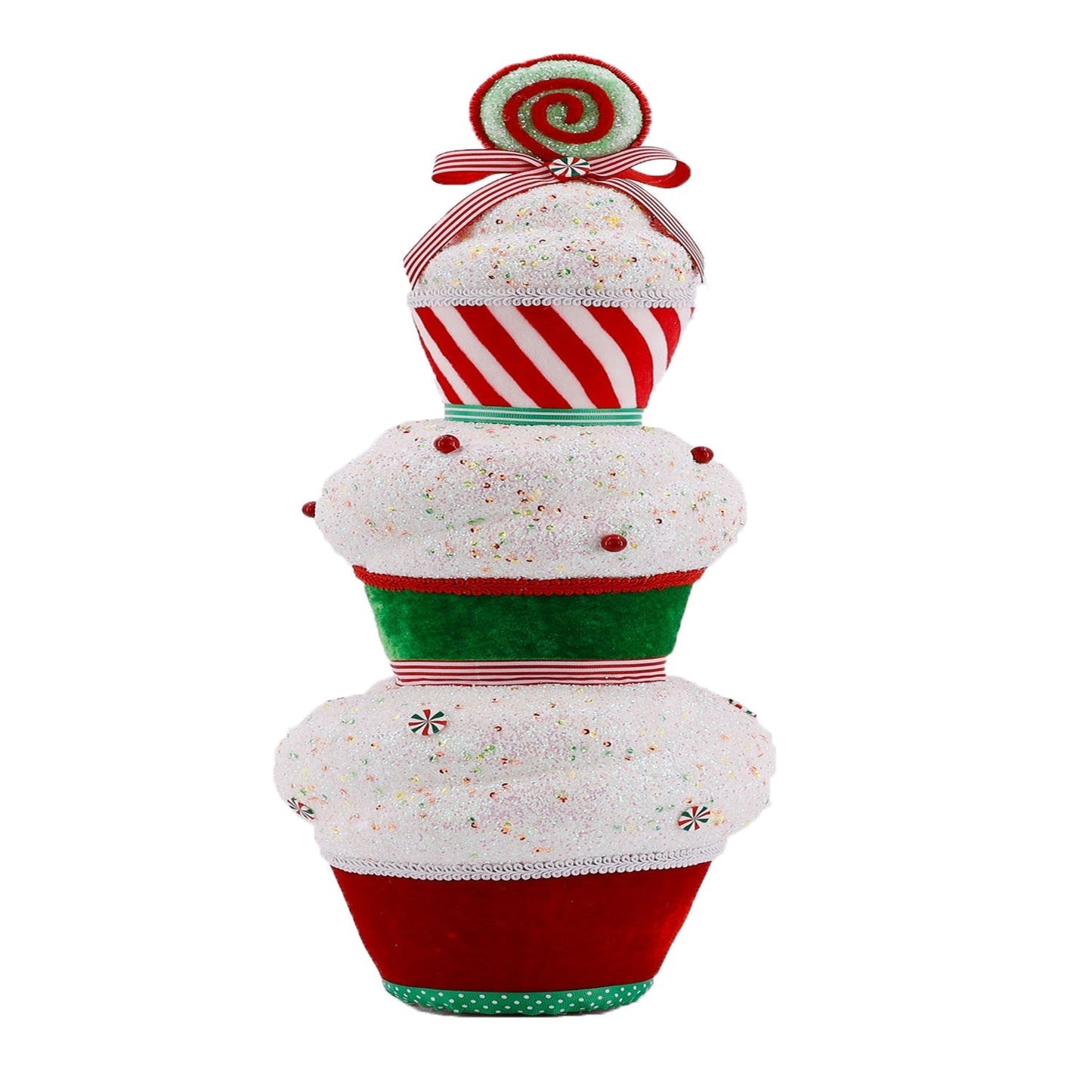 December Diamonds Stacked Cupcake Tree - Bird Figurine