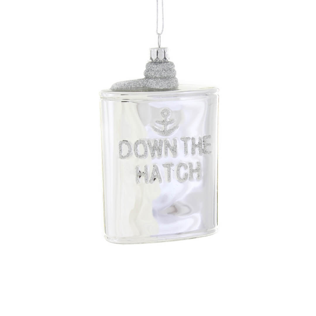 Silver Flask Ornament 4.25"