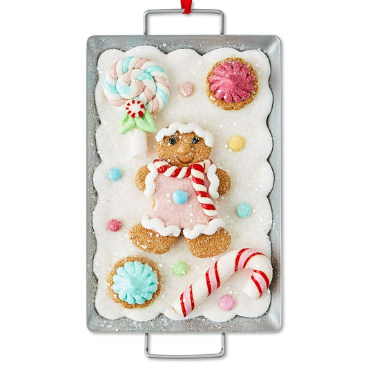 Santa's Sweet Shoppe Collection - 5.5" Gingerbread Cookie Sheet Ornament