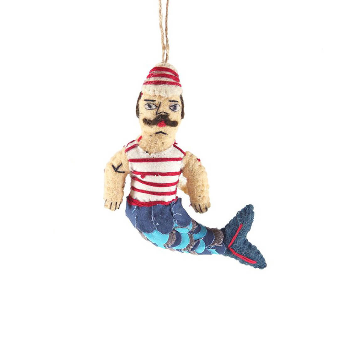 Felt Merman Ornament 5"