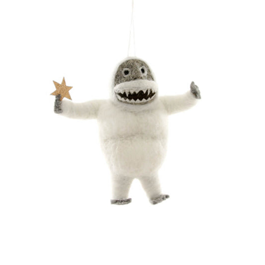 Felted Abominable Snowman Ornament 6"