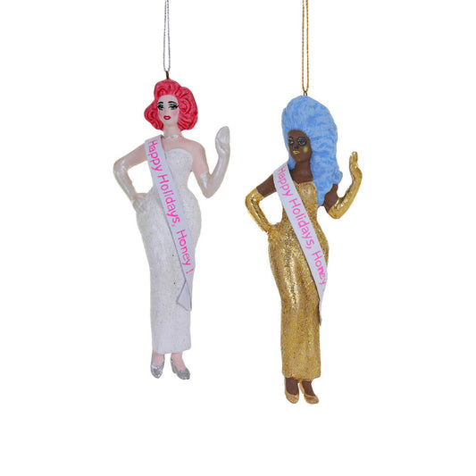 Happy Holidays Honey Drag Queen Ornament 6"