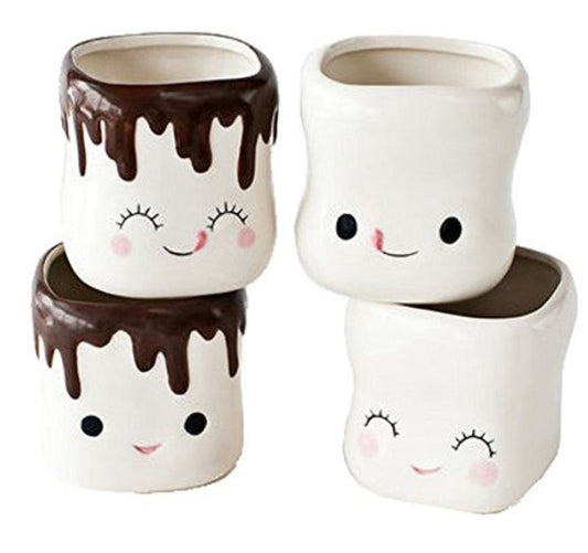 Ceramic Marshmallow Cups Set of 4