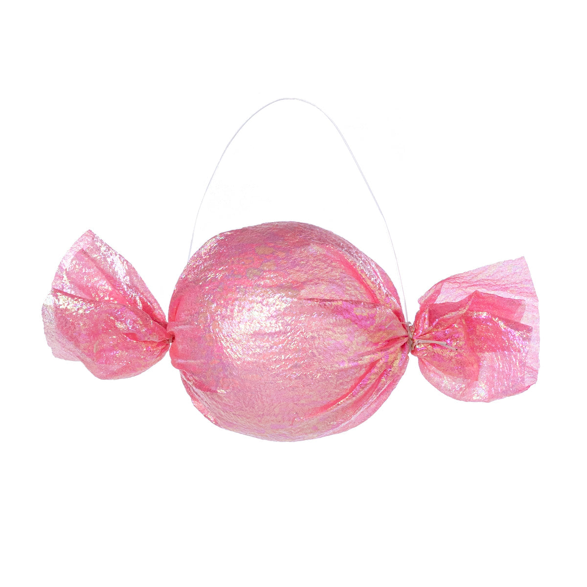 7.5" Iridescent Fabric Wrapped Candy Ornament