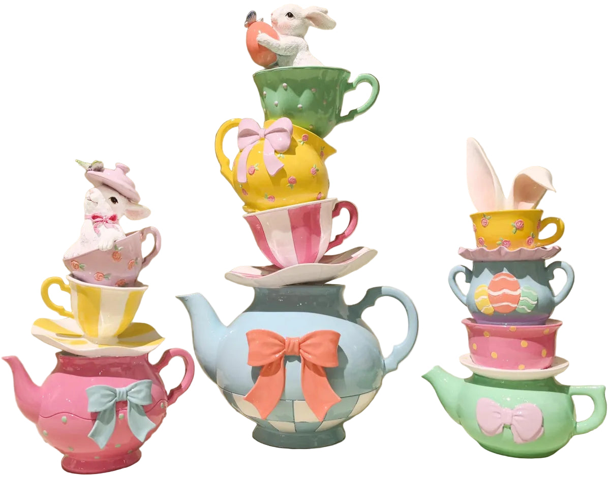 BUNNY BRUNCH - RESIN TEA PARTY BUNNY (SET OF 3)