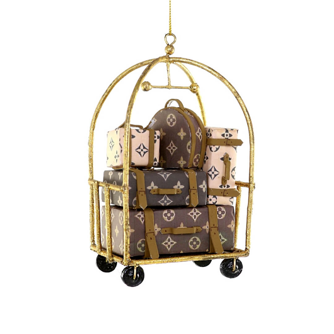 PRESALE: Luxury Hotel Luggage Bell Cart Ornament 5"