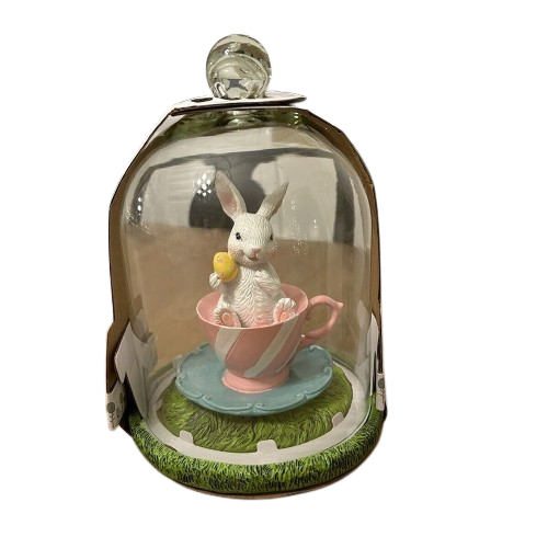 9" Teacup Rabbit Cloche