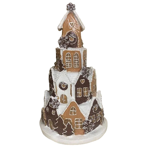 7" Iced Round Gingerbread House