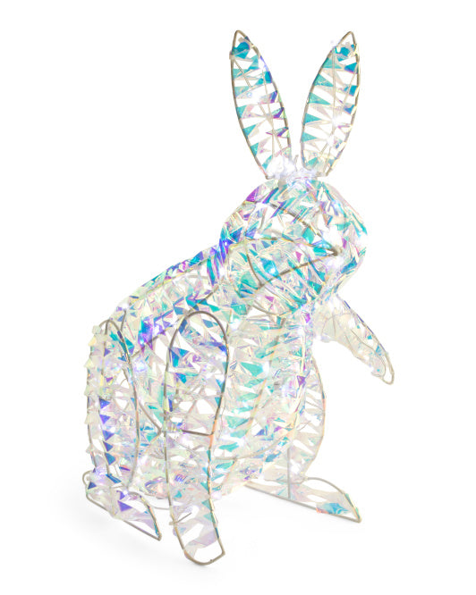 20" Iridescent LED Sitting Bunny Decor