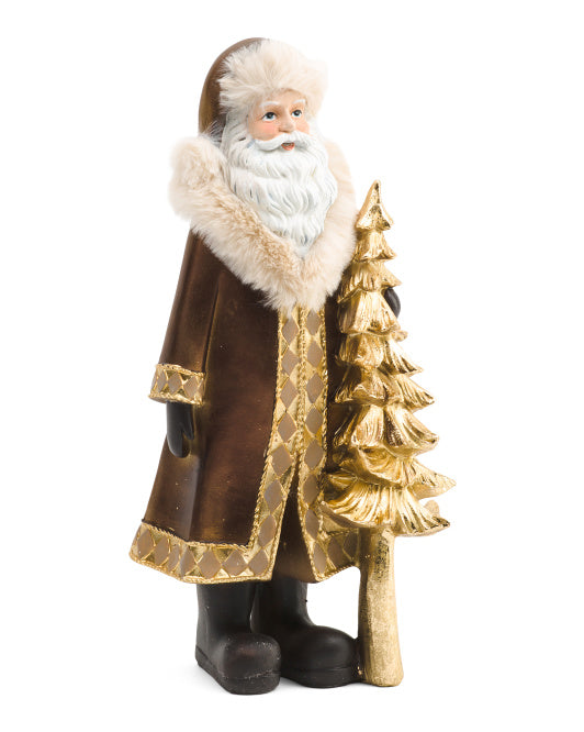 Royal Court Collection - 14" Santa With Tree Decor