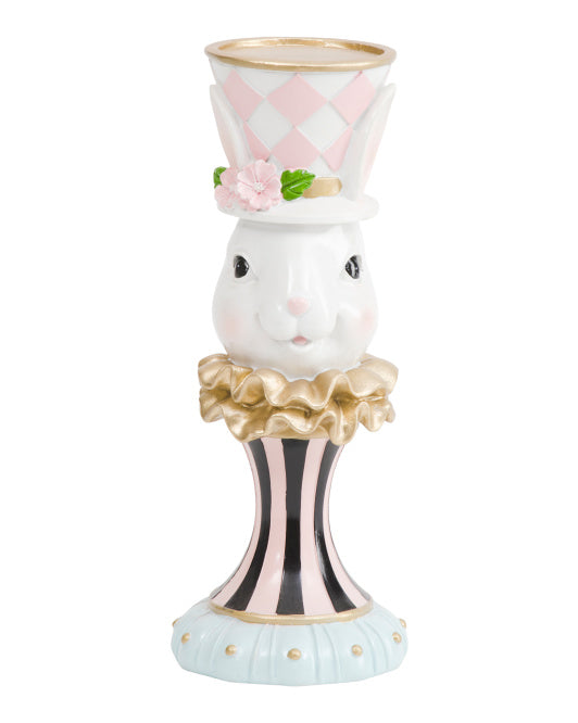 12" Resin Rabbit Candle Holder