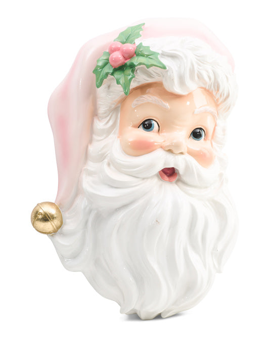 Santa's Sweet Shoppe Collection - 20" Hanging Santa Face With Sound Wall Art