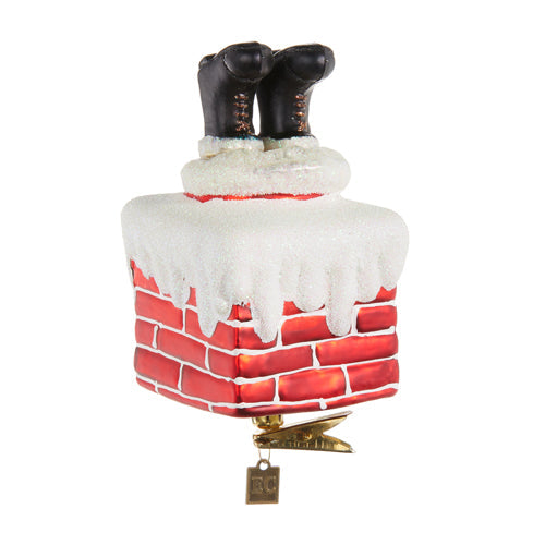 Raz Imports Eric Cortina 2023 5" Clip-On Santa In Chimney Ornament