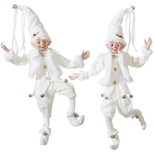 Raz Imports Tidings Of Joy 16" Posable Elf, Assortment of 2 Figurines.