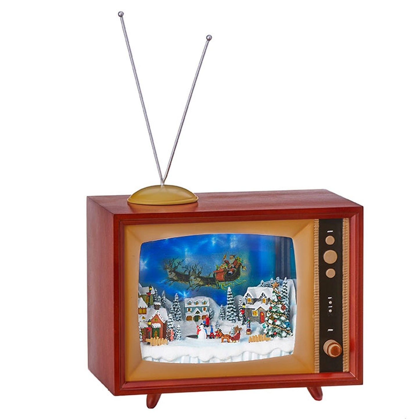 Raz Imports Happy Hollydays 10" Animated Musical Santa's Flight TV