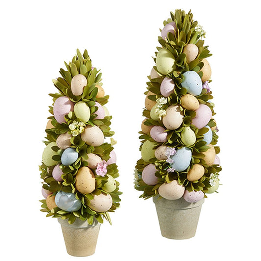 Raz Imports 2023 The Meadow 17.5" Egg Topiaries, Set of 2