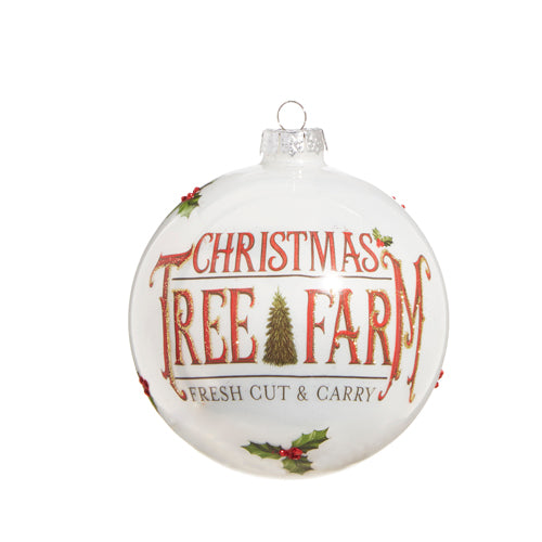 Raz Imports 2023 Sleigh Bells 5" Christmas Tree Farm Ball Ornament