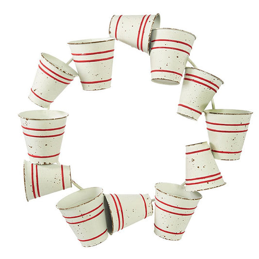 Raz Imports Yuletide Gathering 22" Distressed Bucket Wreath