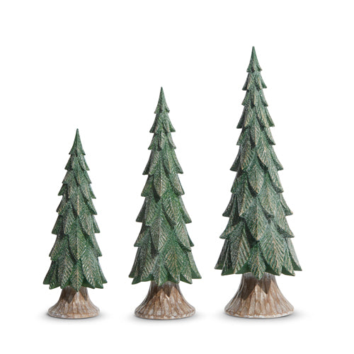 Raz Imports 2023 Sleigh Bells 18.5" Evergreen Tree, Set of 3