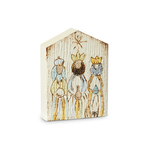 Raz Imports 2023 Bon Noel 7.75" Wisemen Textured Block