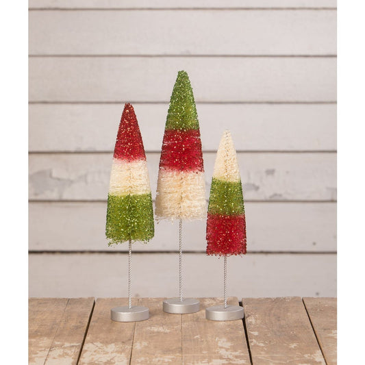 Bethany Lowe Brights Retro Trees Long Stem, Set Of 3