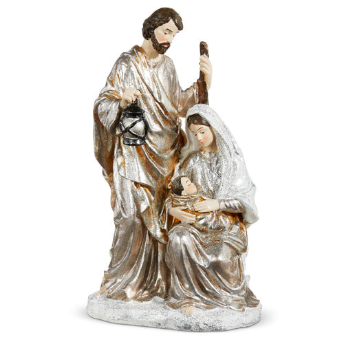 Raz Imports 2023 Winter Frost 11.5" Silver Holy Family