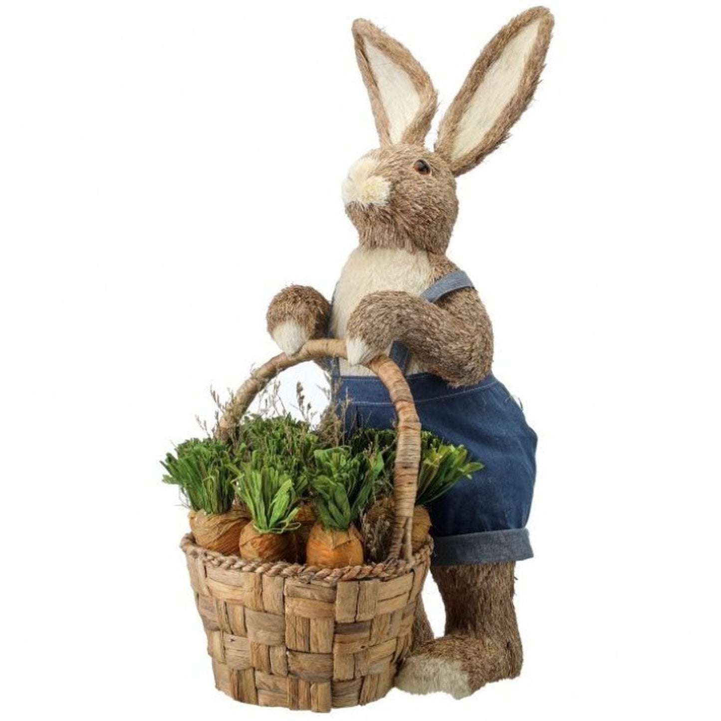 Regency International Sisal Country Bunny With Carrot Basket 25"T