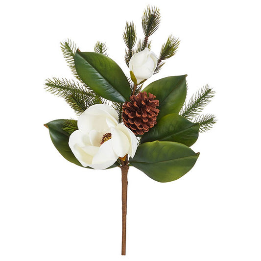 Raz Imports Winter Botanicals 20.75" Real Touch Magnolia Pick