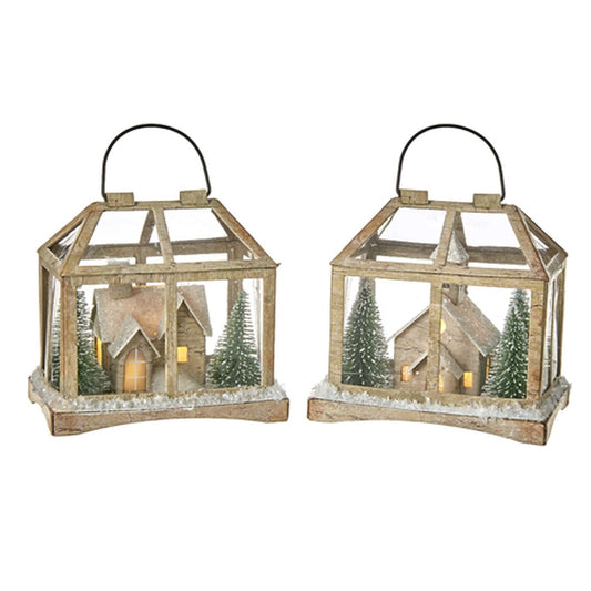 Raz Imports 2021 4.5-inch Frosted Terrarium Lighted Ornament, Assortment of 2