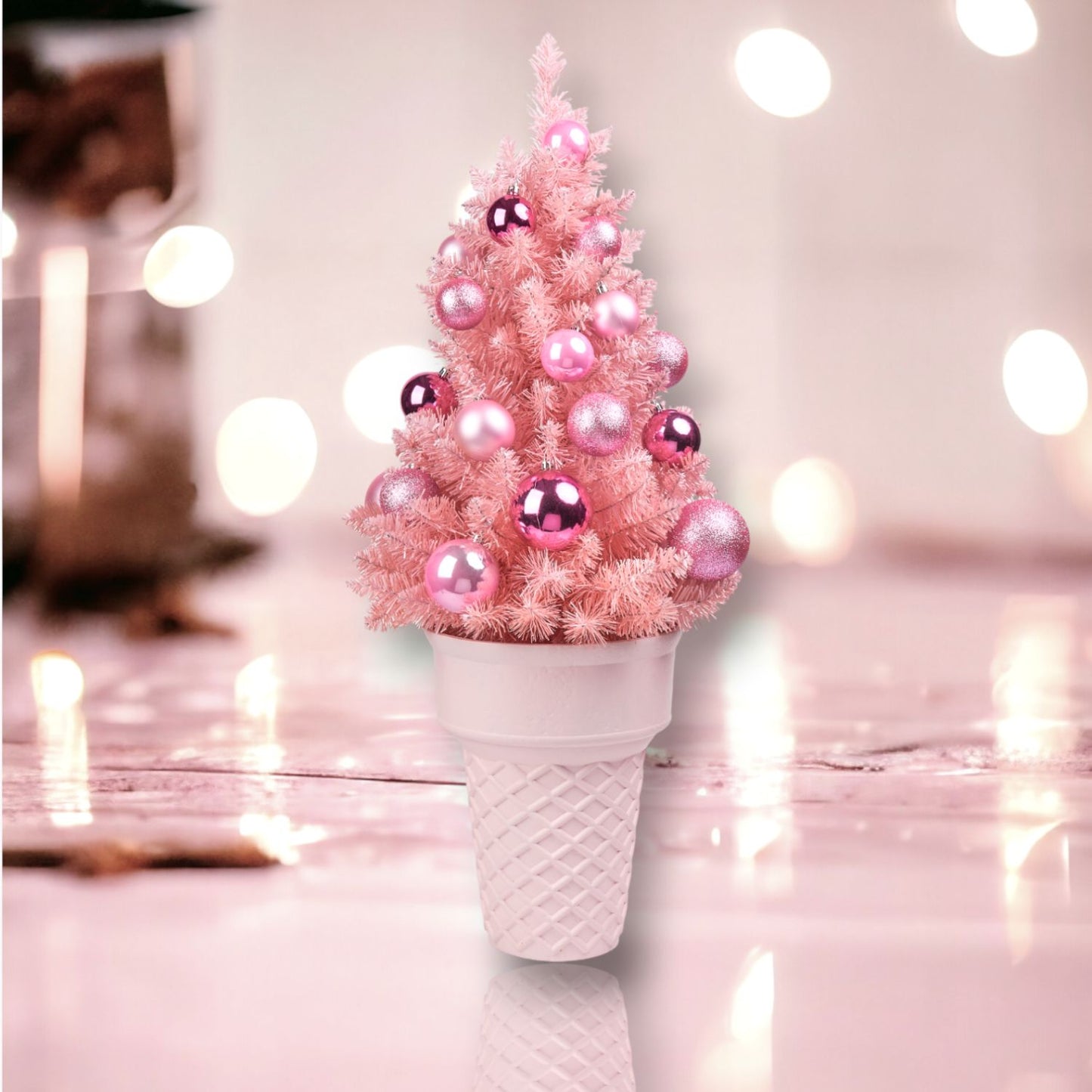 December Diamonds Candy Towne 29 Inch Pink Tree In Cone Base