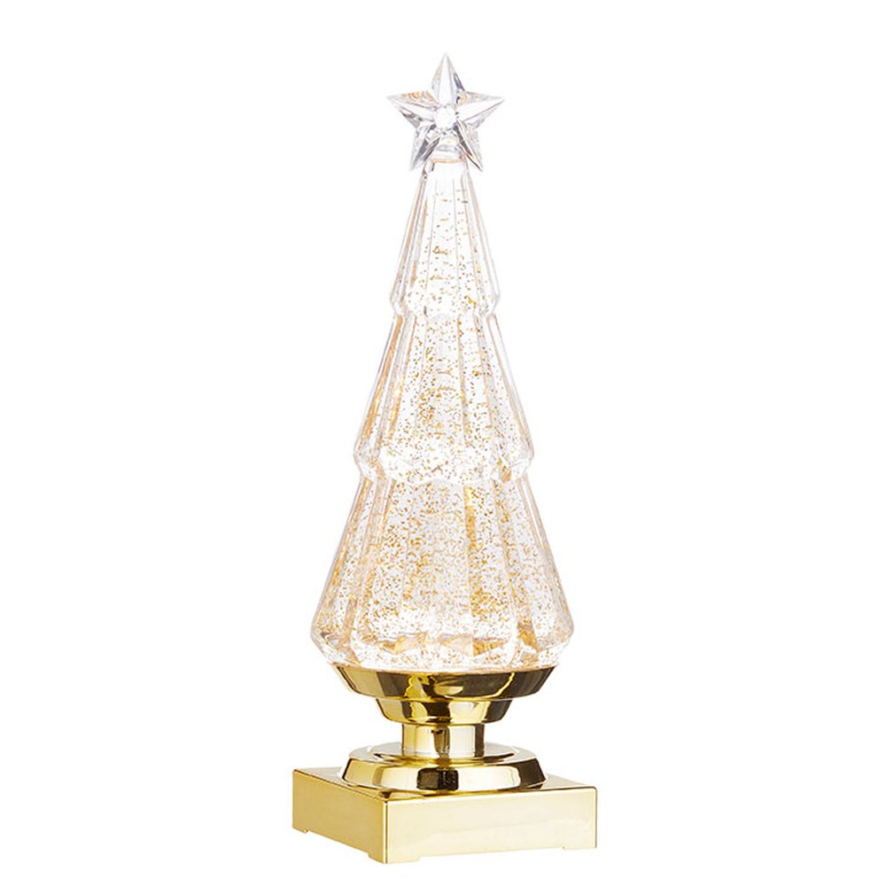 Raz Imports Star Of Wonder 11.75" Lighted Tree with Gold Swirling Glitter