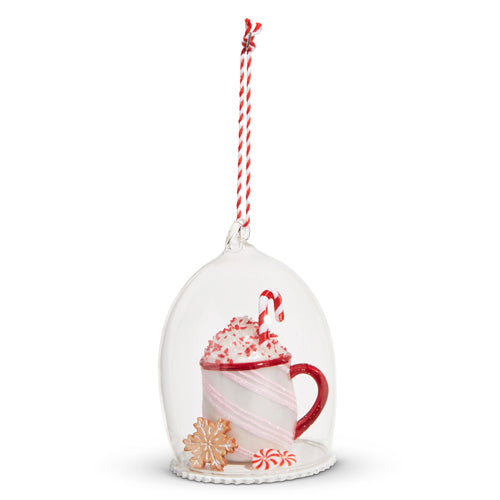 Raz Imports 2023 Jingle & Cocoa 4" Peppermint Drink Cloche Ornament