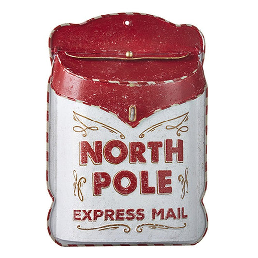 Raz Imports 2022 Destination Christmas 15.5" North Pole Express Embossed Mailbox