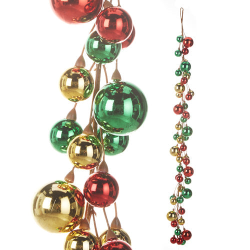 Raz Imports Ball Garlands 2023 4' Red, Green Ball Garland