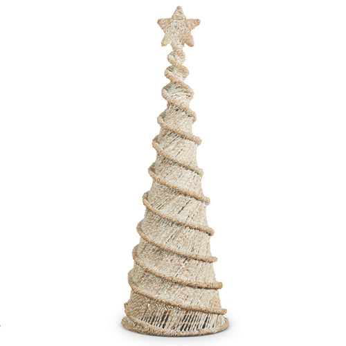 Raz Imports 2023 Natural Noel 27.5" Whitewash Spiral Woven Tree