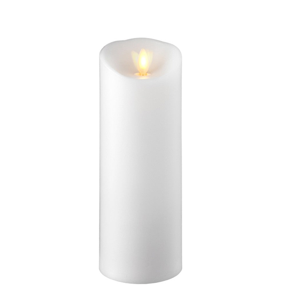 Raz Imports Everything Ivory & White Moving Flame White Pillar Candle