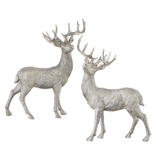 Raz Imports All That Glistens 20.5-inch Deer Assortment of 2 Figurines