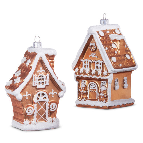 Raz Imports 2023 Jingle & Cocoa 5" Gingerbread House Ornament, Asst of 2