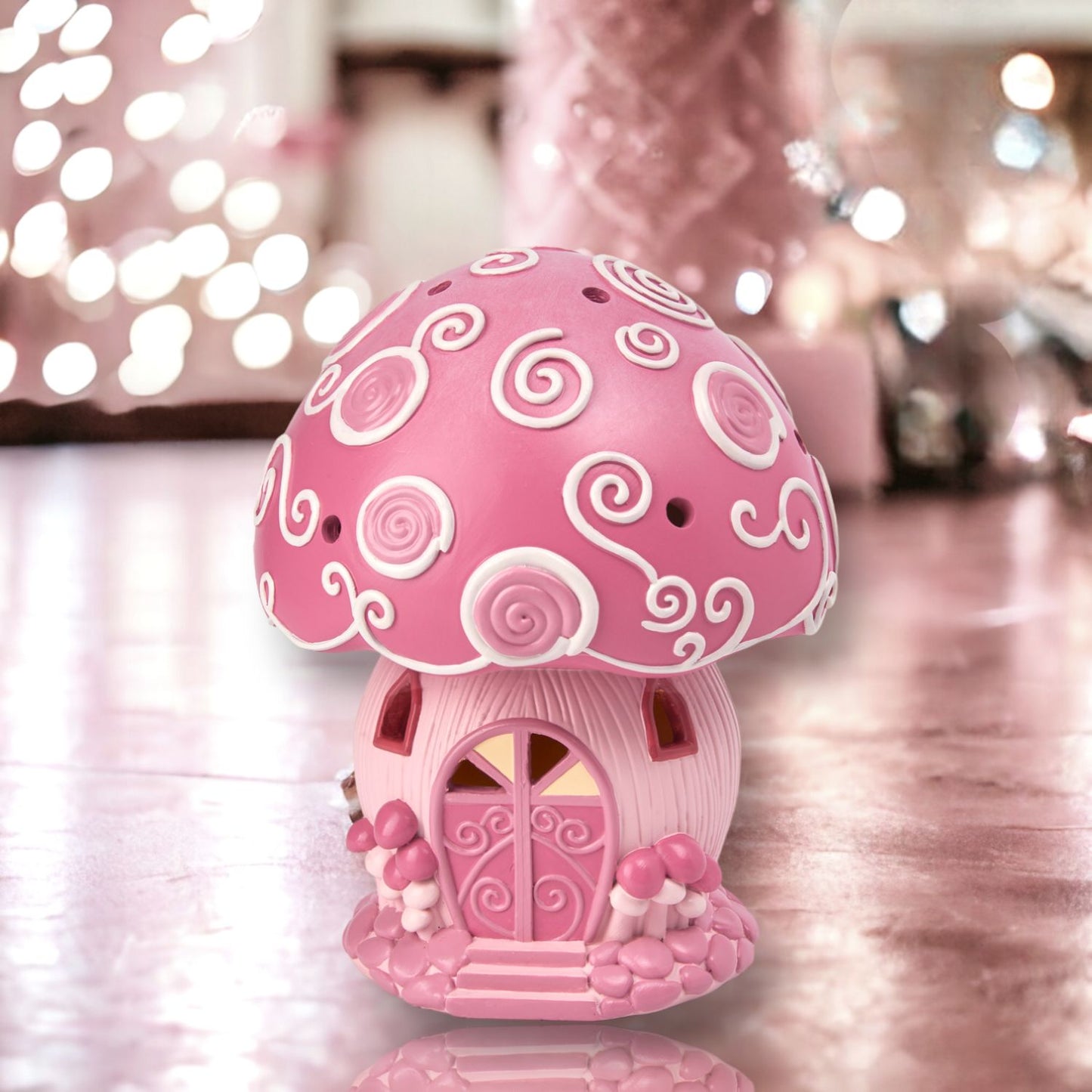 December Diamonds Candy Towne 7-Inch Led Pink Dome Candy House