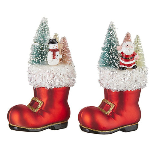 Raz Imports 2022 No Place Like Home 5.25" Santa'S Boot Ornament, Asst Of 2