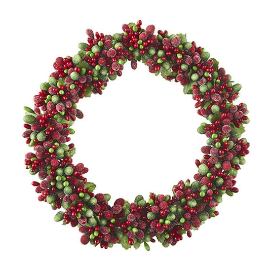 Raz Imports 2022 Tartan Tidings 8" Red And Green Beaded Wreath