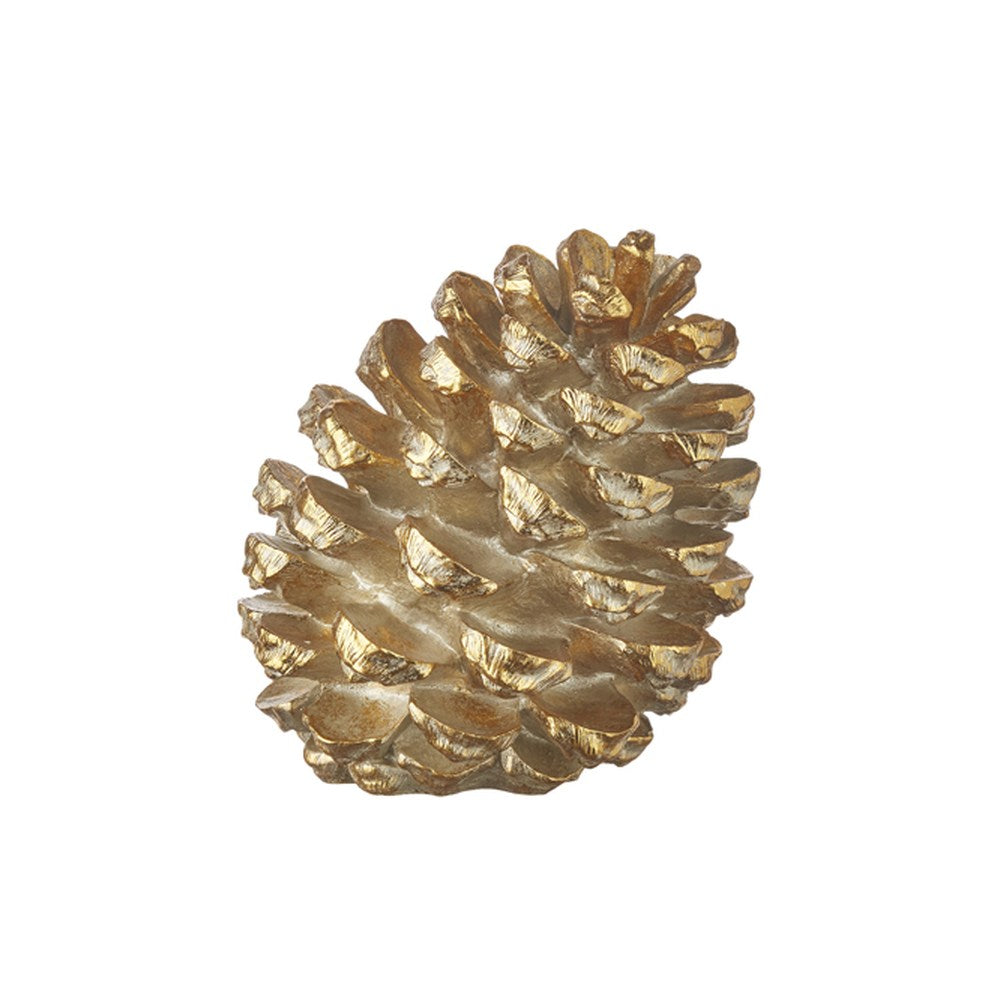 Raz Imports 2021 Chalet Gold Pinecone Figurine