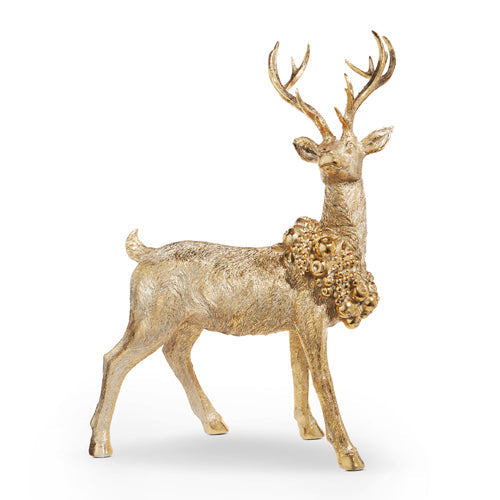 Raz Imports 2023 O Tannenbaum 29.5" Standing Deer With Wreath