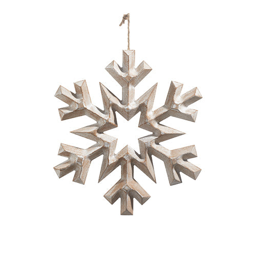 Raz Imports 2023 Natural Noel 15.75" Whitewashed Snowflake Ornament