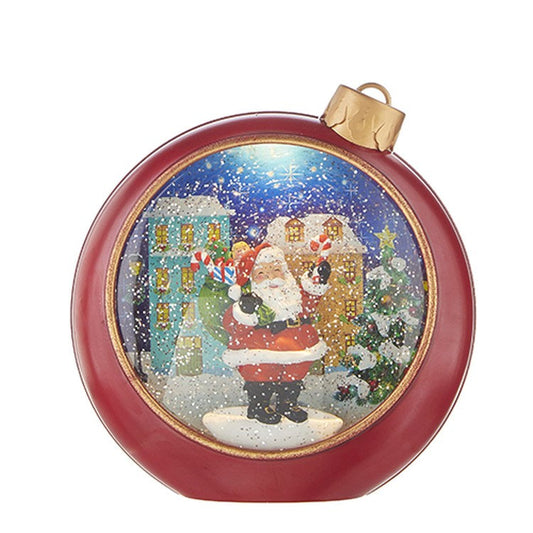 Raz Imports 2022 8.5" Santa In Ball Ornament Lighted Water Lantern