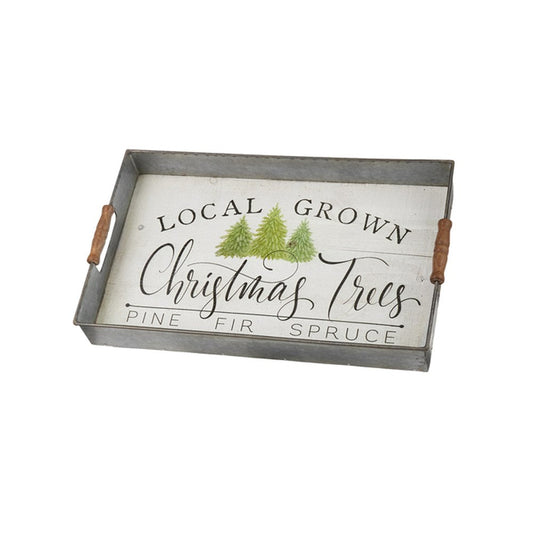 Raz Imports 2021 Holiday Homestead 21" Local Grown Christmas Trees Decor Tray