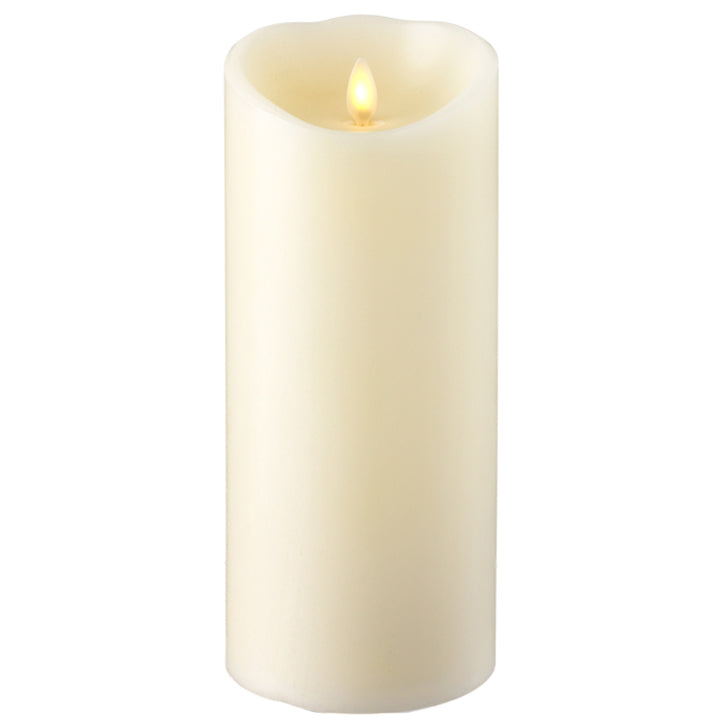 Raz Imports 4"X9" Push Flame Ivory Pillar Candle