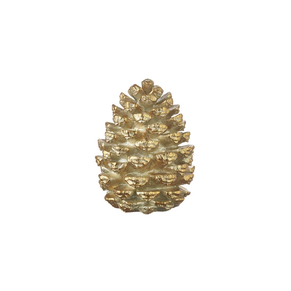 Raz Imports 2021 Chalet Gold Pinecone Figurine