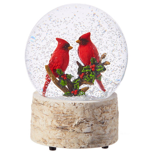 Raz Imports Through The Woods 6.5" Cardinal Musical Water Globe