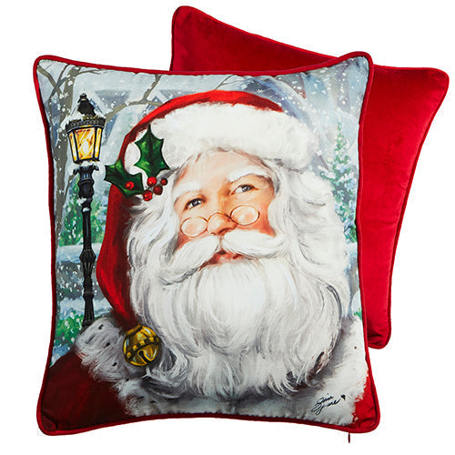 Raz Imports 2023 Sleigh Bells 18" Santa Portrait Pillow